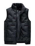 Men's Plus Size Zip Up Padded Quilted Vest