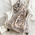 Printed Raw Hem Scarf