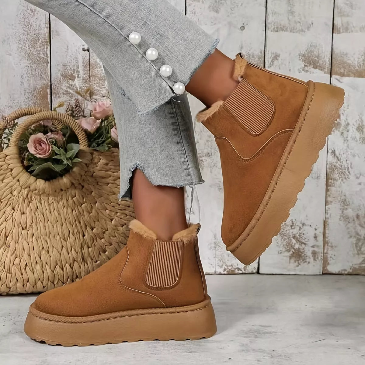 Round Toe Platform Boots
