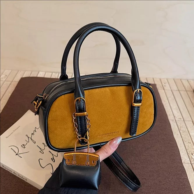 Barrel Crossbody Bag with Detachable Charm