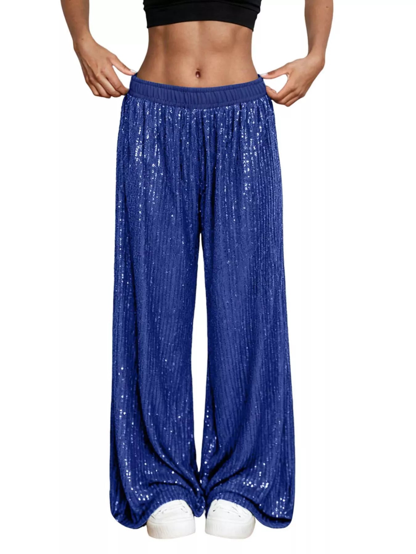 Sequin Wide-Leg Pants