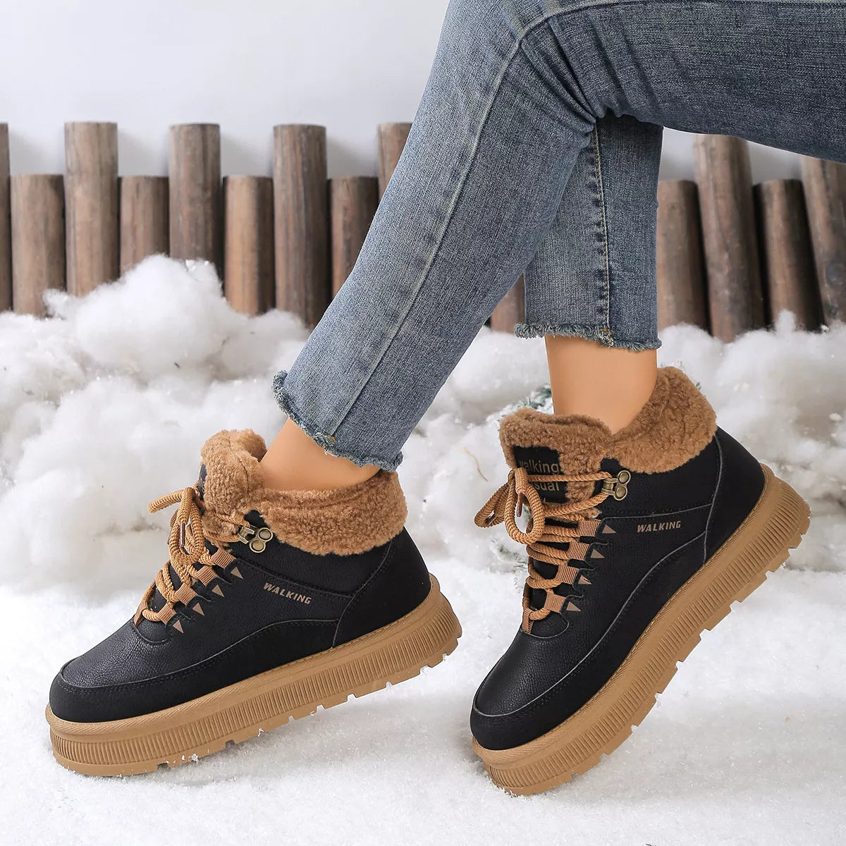 Fur-Lined Ankle Boots