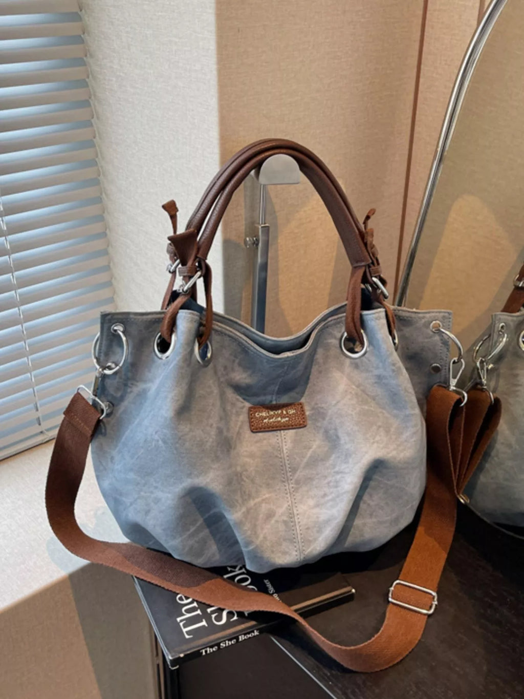 Vintage Adjustable Strap Crossbody Bag