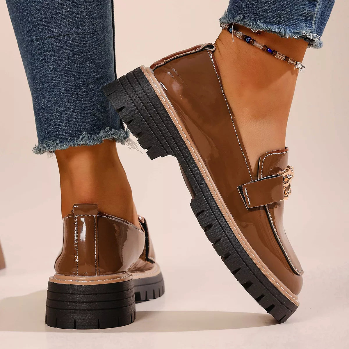 Chain Decor Chunky Loafers
