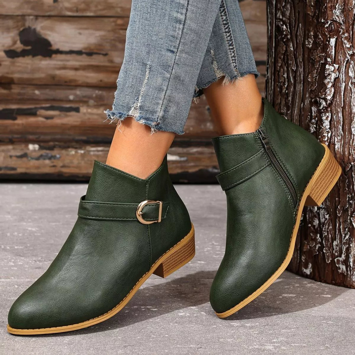 Point Toe Block Heels Boots