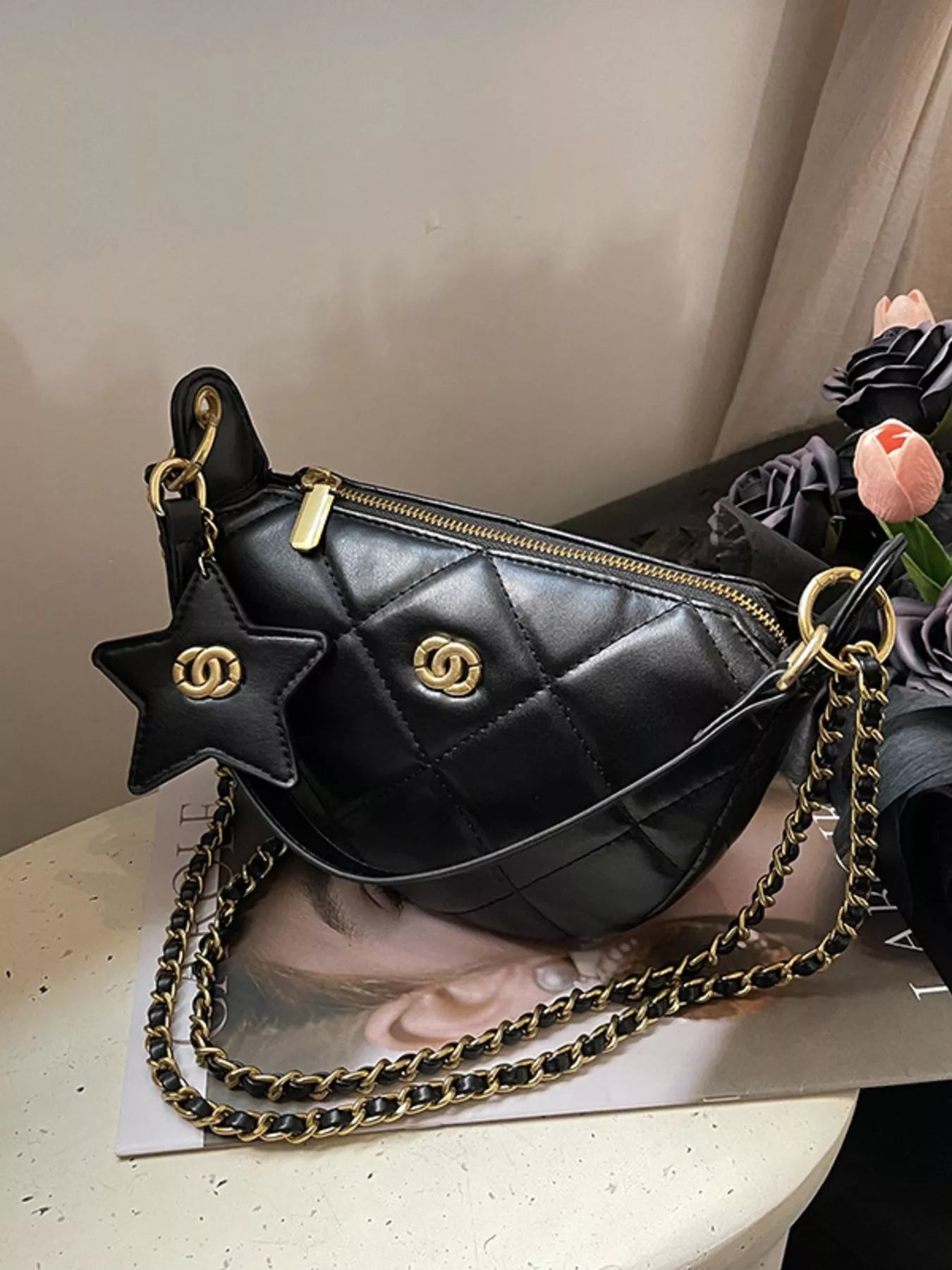 Quilted Chain Crossbody Bag