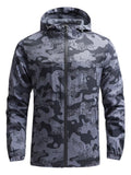 Men's Full Size Camouflage Lightweight Hooded Jacket Plus Size