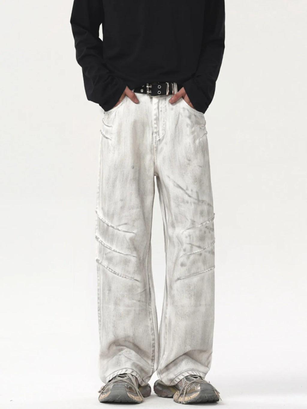 Men's Wash Wide Leg Jeans