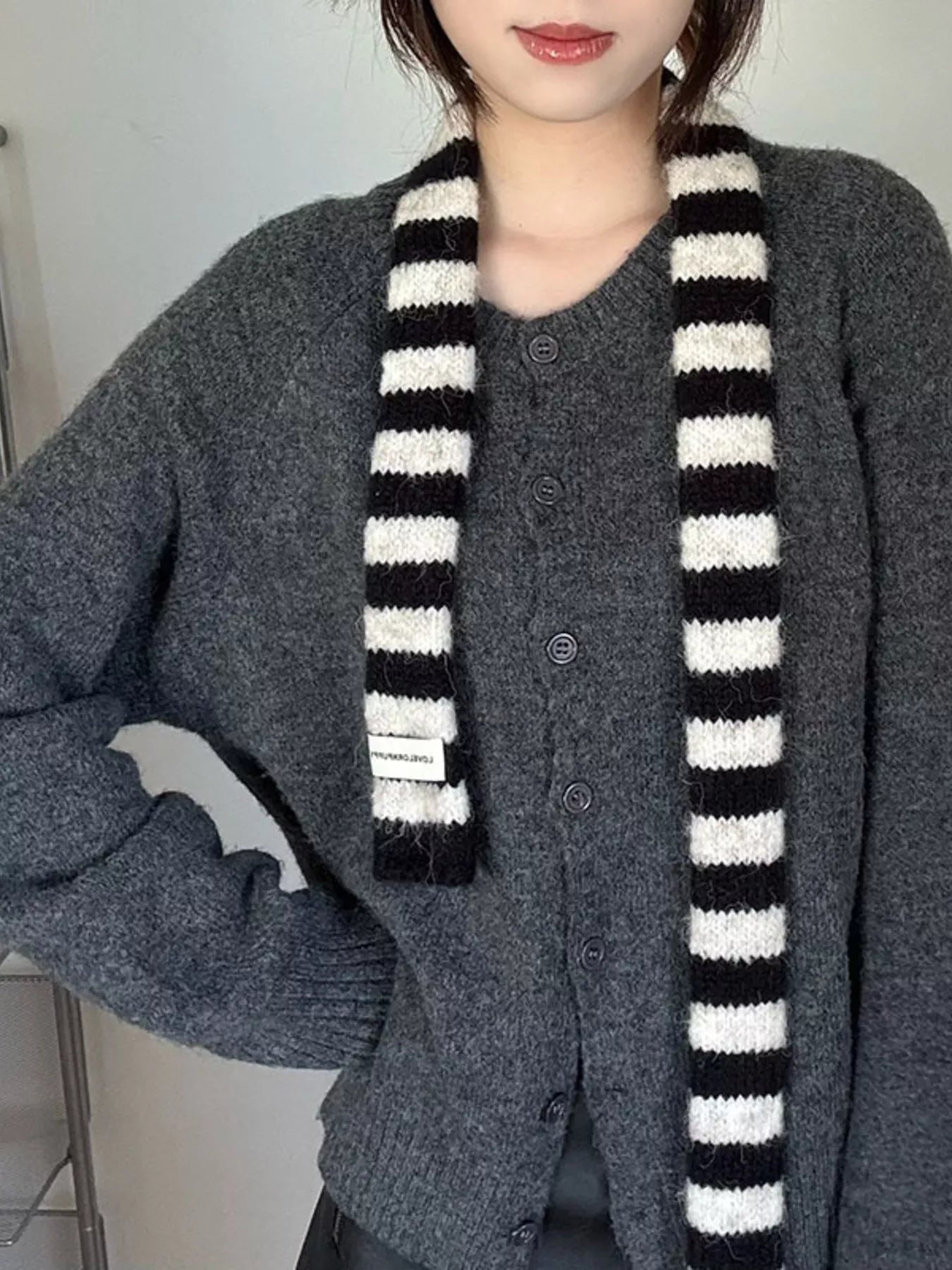 Striped Knitted Warm Scarf