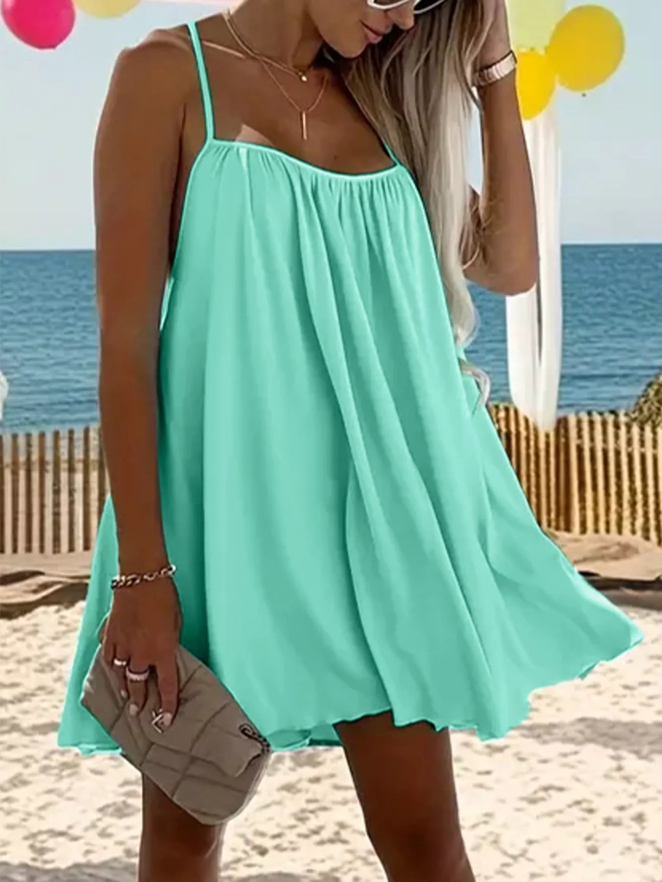 Sleeveless Flowy Mini Dress