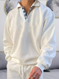 Men's Plus Size Casual Polo Collar Long Sleeve Top