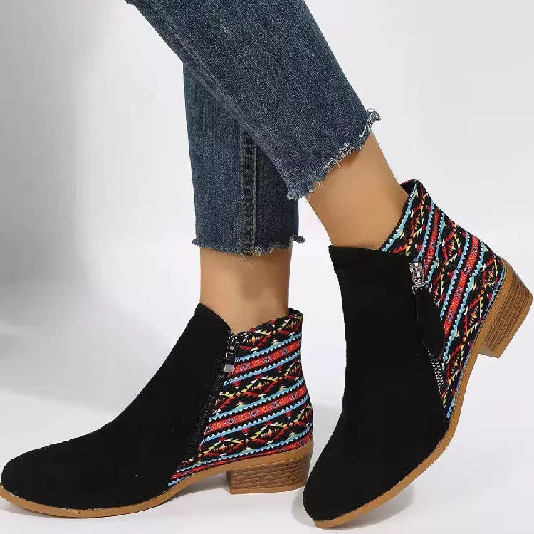 Point Toe Block Heels Boots