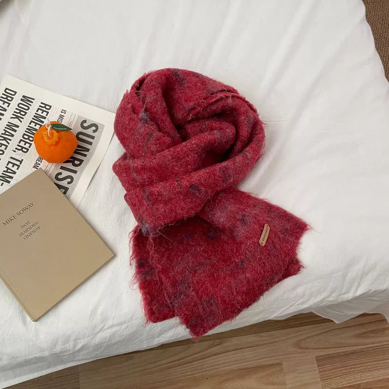 Soft Fuzzy Contrast Scarf
