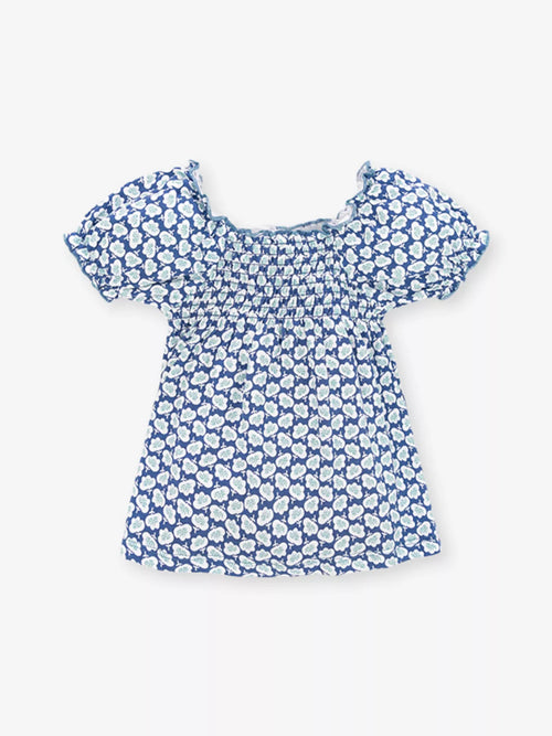 Children's Floral Print Smocked Top
