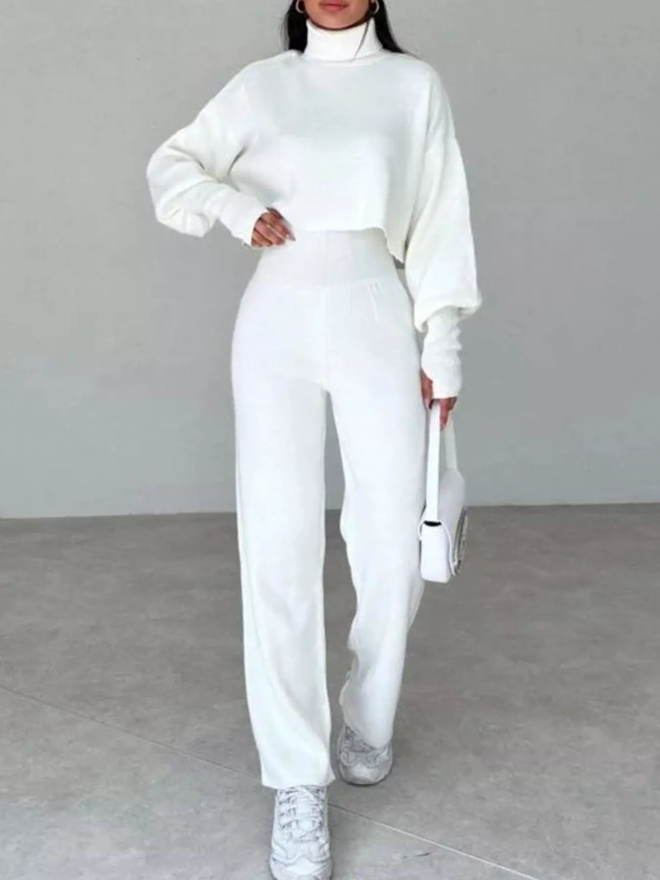 Turtleneck Long Sleeve Top & Pants Set