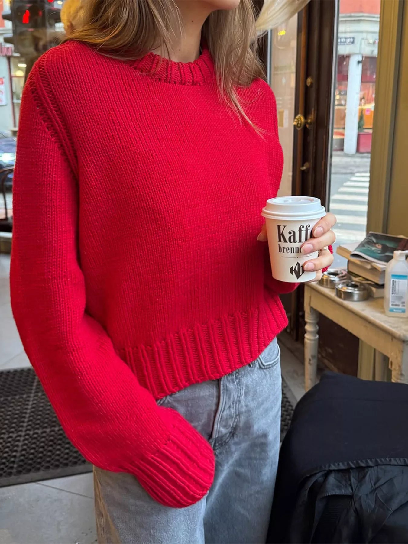 Ribbed Round Neck Sweater