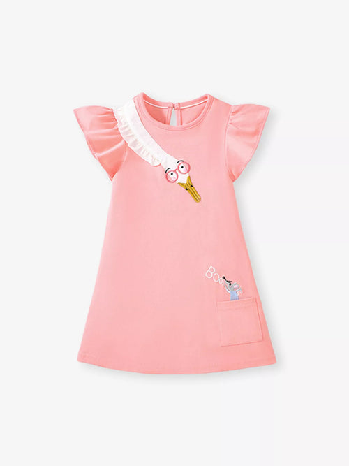 Children's Goose Ruffle Sleeve Dress