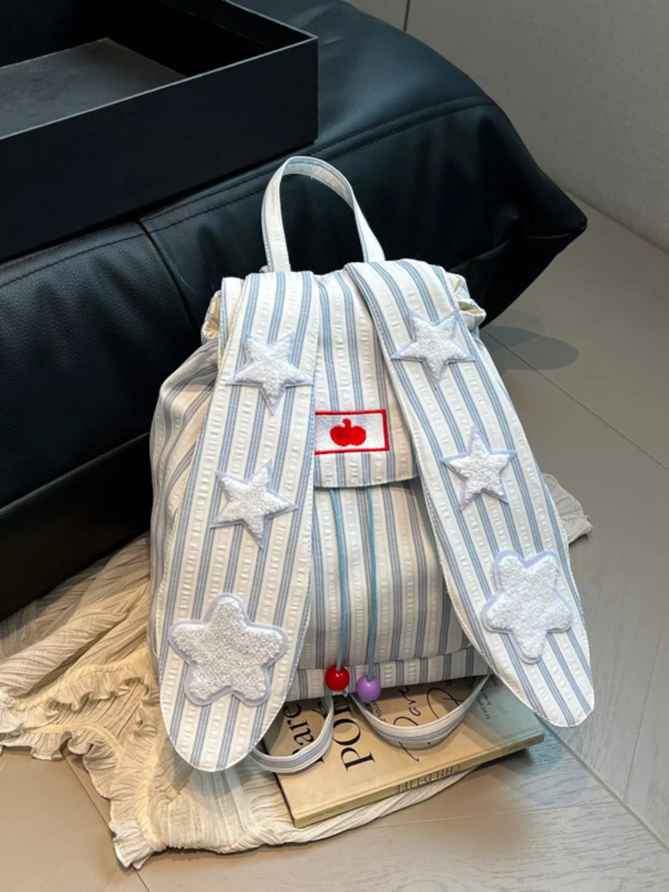 Striped Star Bunny Ear Backpack Bag
