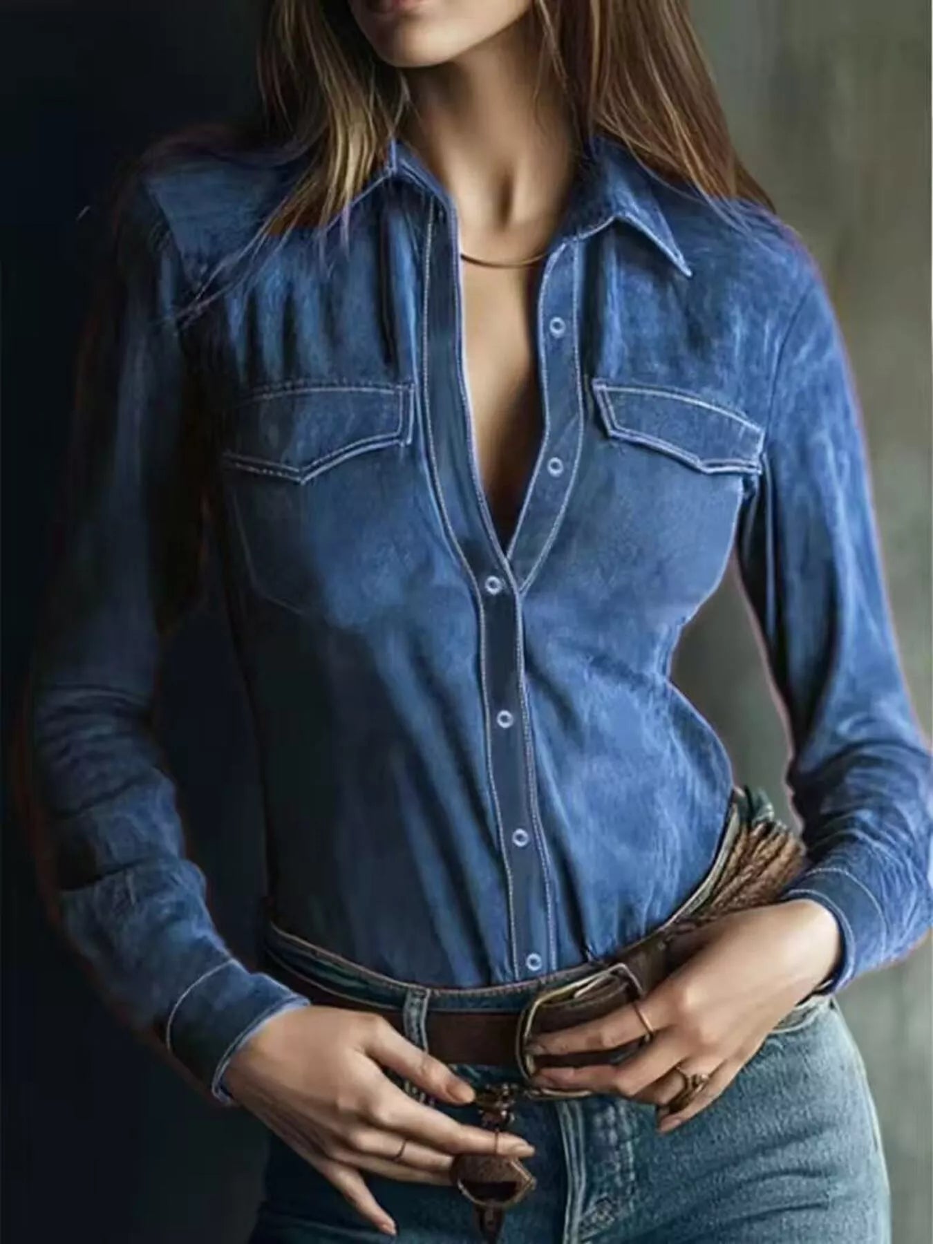 Suede Button-Down Shirt