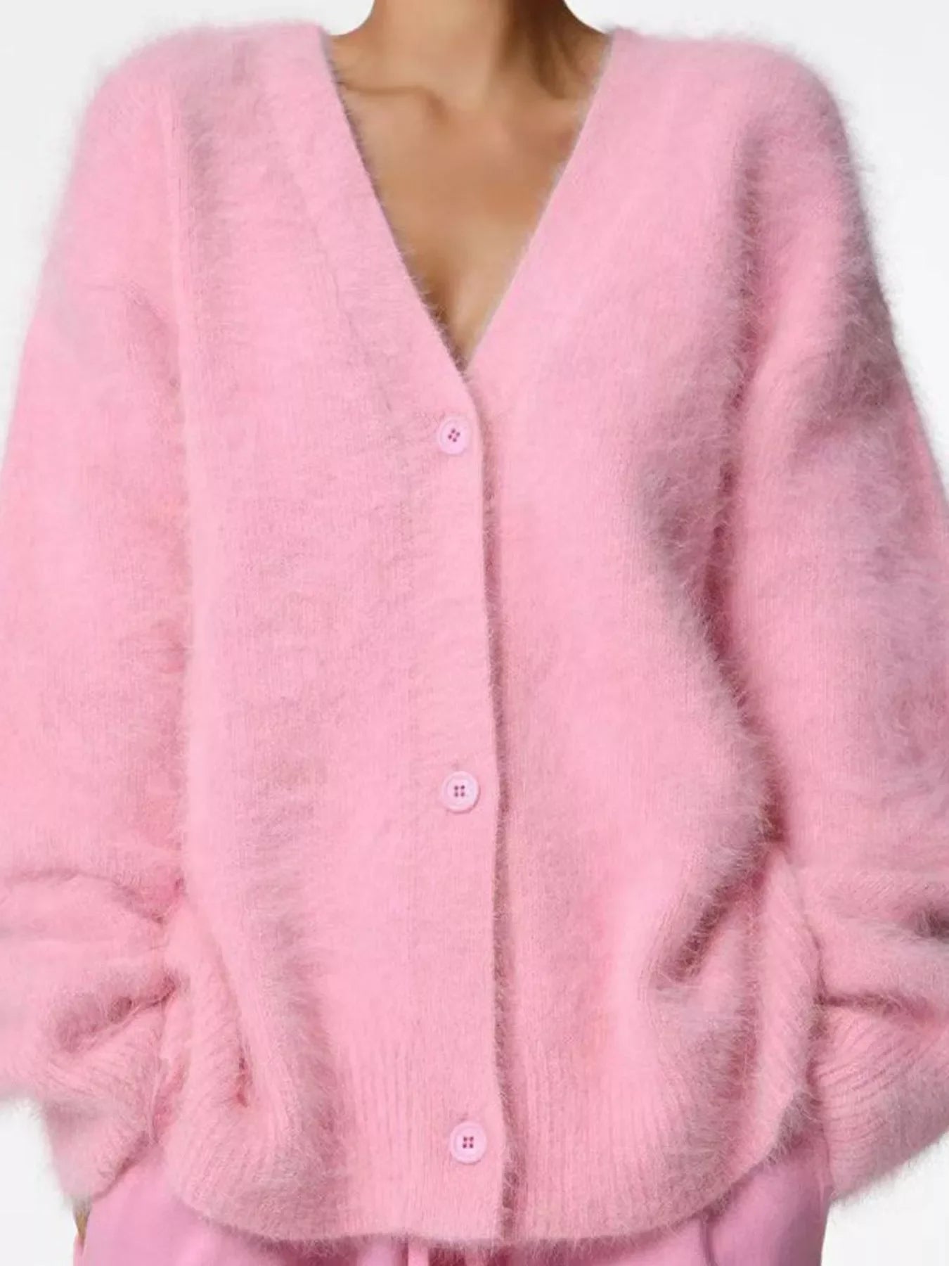 V-Neck Button-Down Cardigan