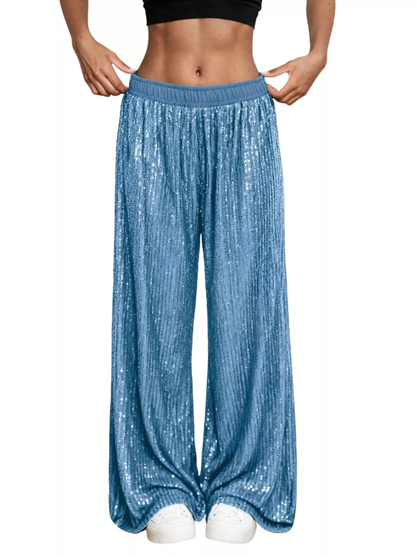 Sequin Wide-Leg Pants