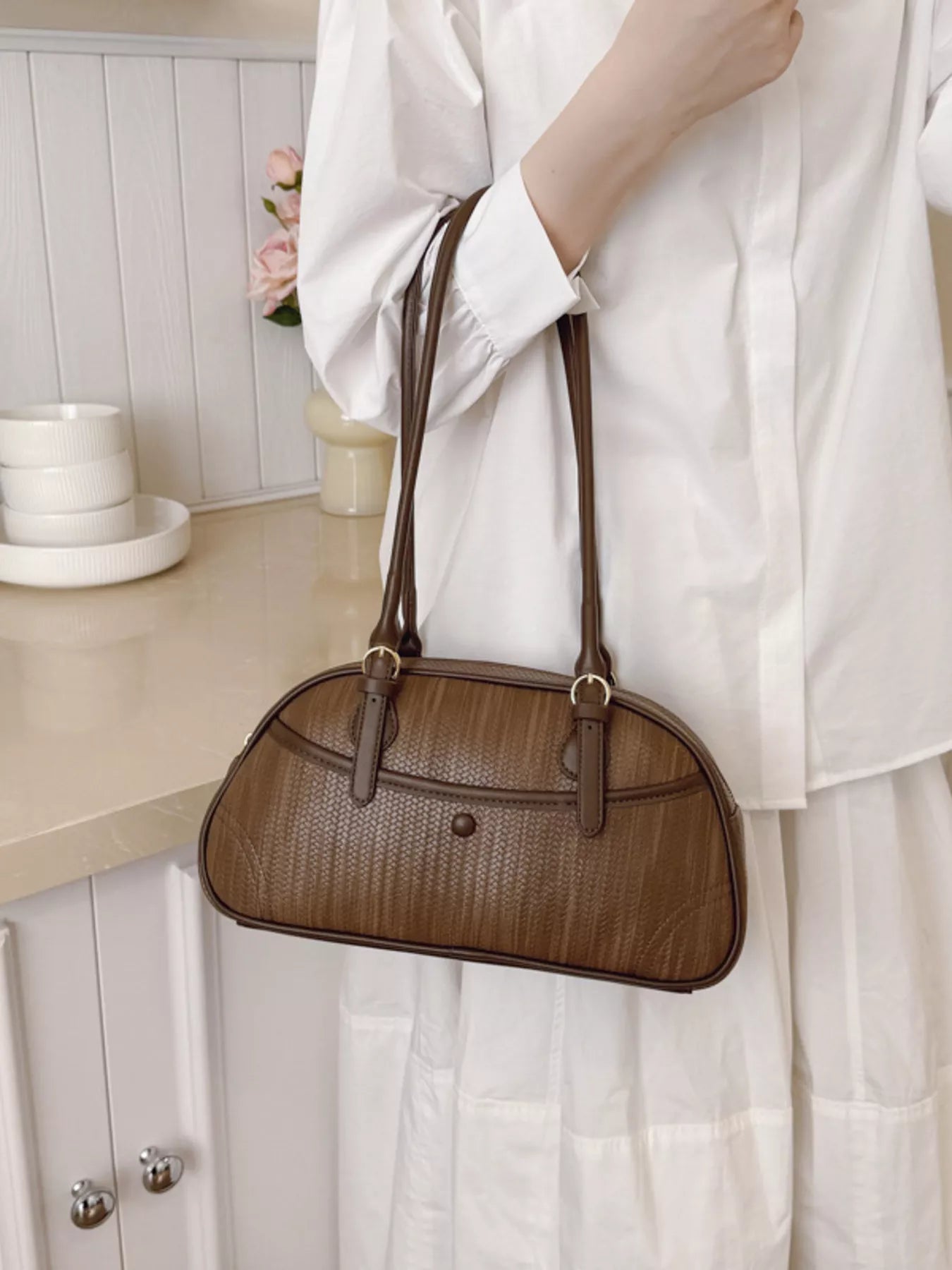 Vintage Buckle Shoulder Bag