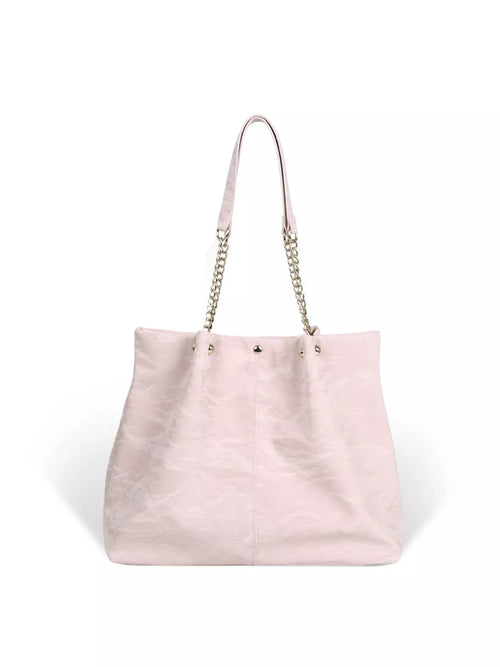 Chain-Accented Tote Bag