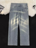 Men's Full Size Vintage Wash Wide Leg Jeans Plus Size