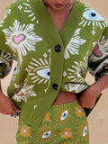 Button-Down Dropped Shoulder Cardigan
