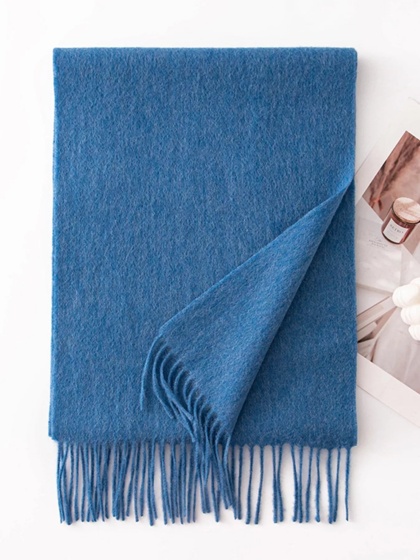 Solid Color Fringe Scarf