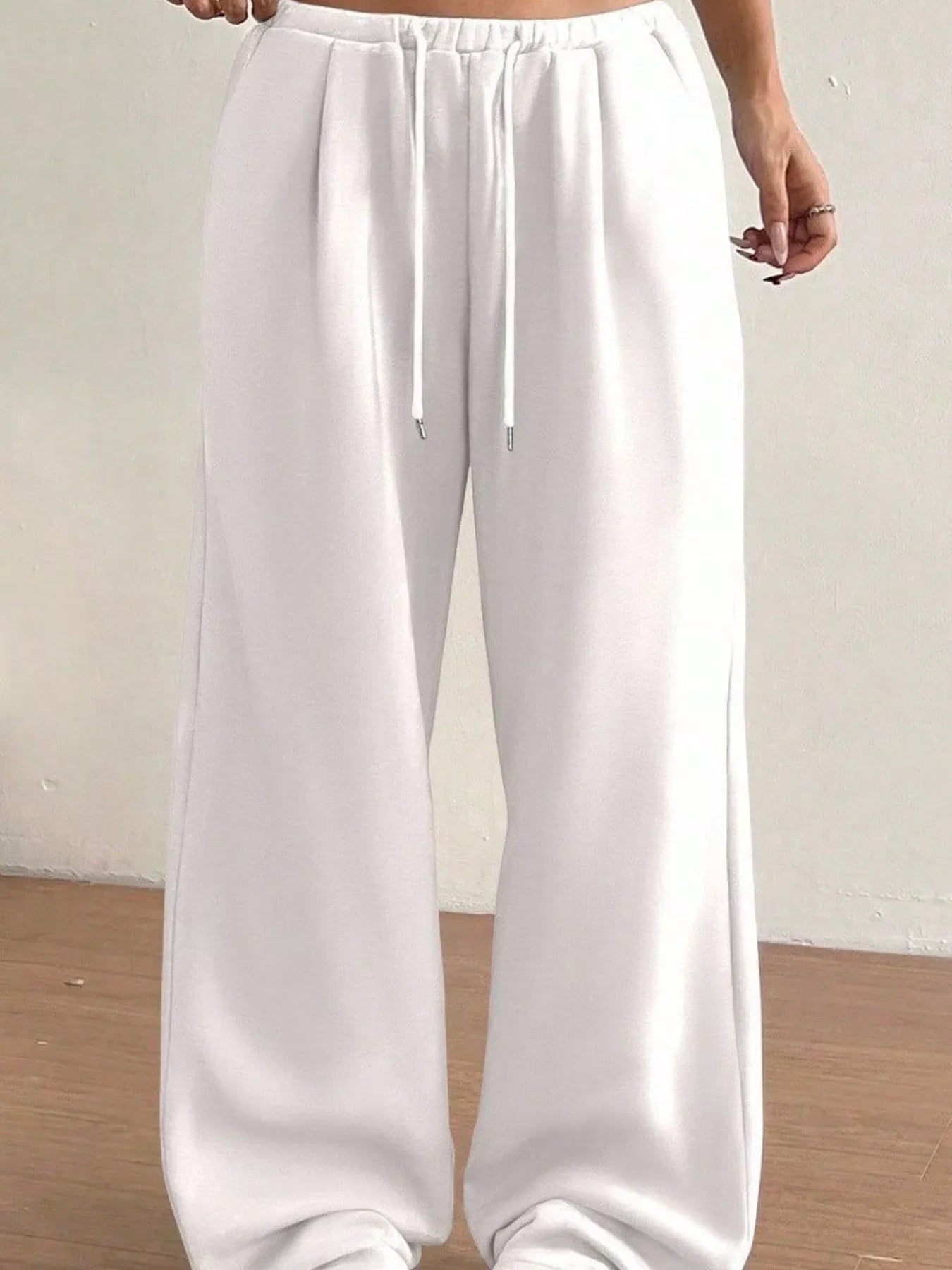Casual Drawstring High Waist Wide Leg Sweatpants