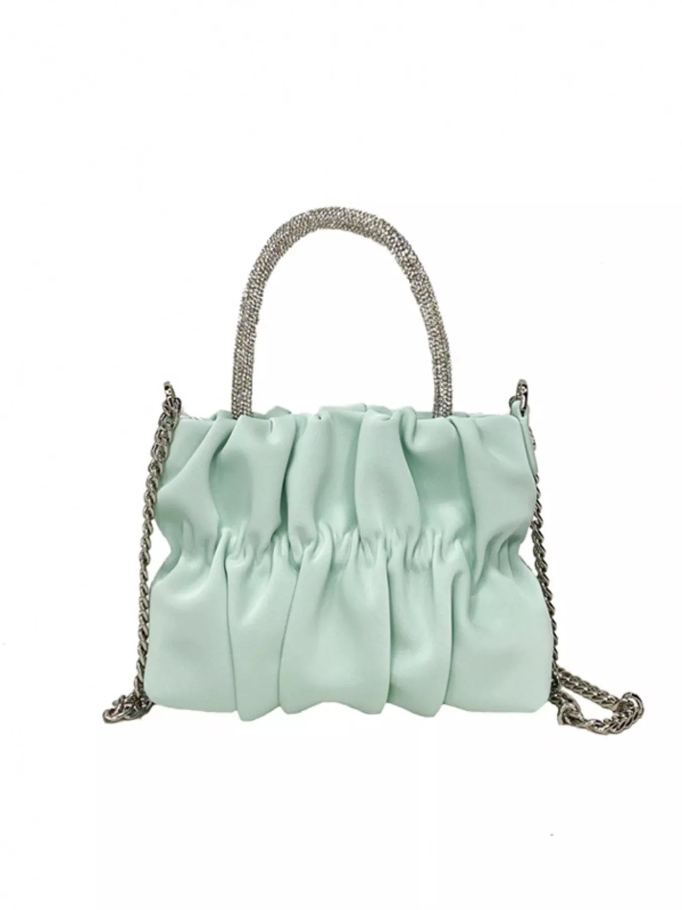 Ruched Chain Crossbody Bag