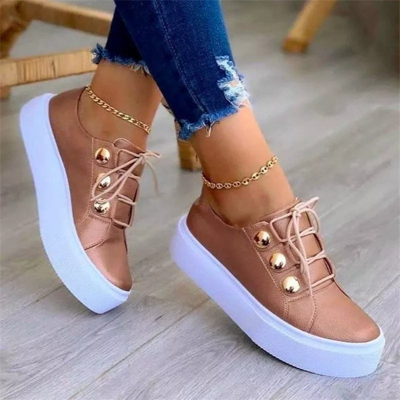 Round Toe Platform Sneakers