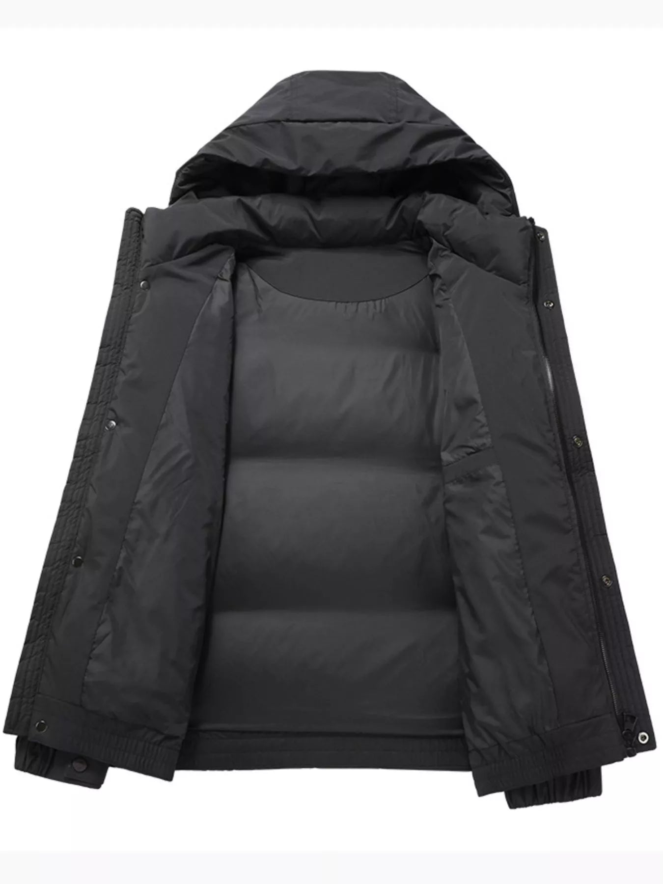 Men's Plus Size Diamond Quilted Hooded Puffer Jacket