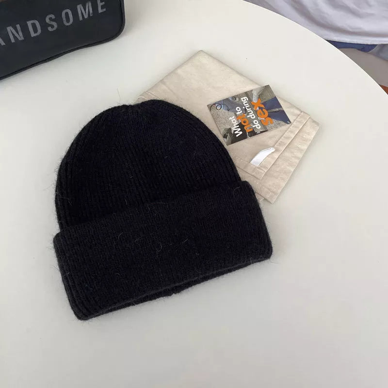 Warm Knitted Cuffed Beanie Hat
