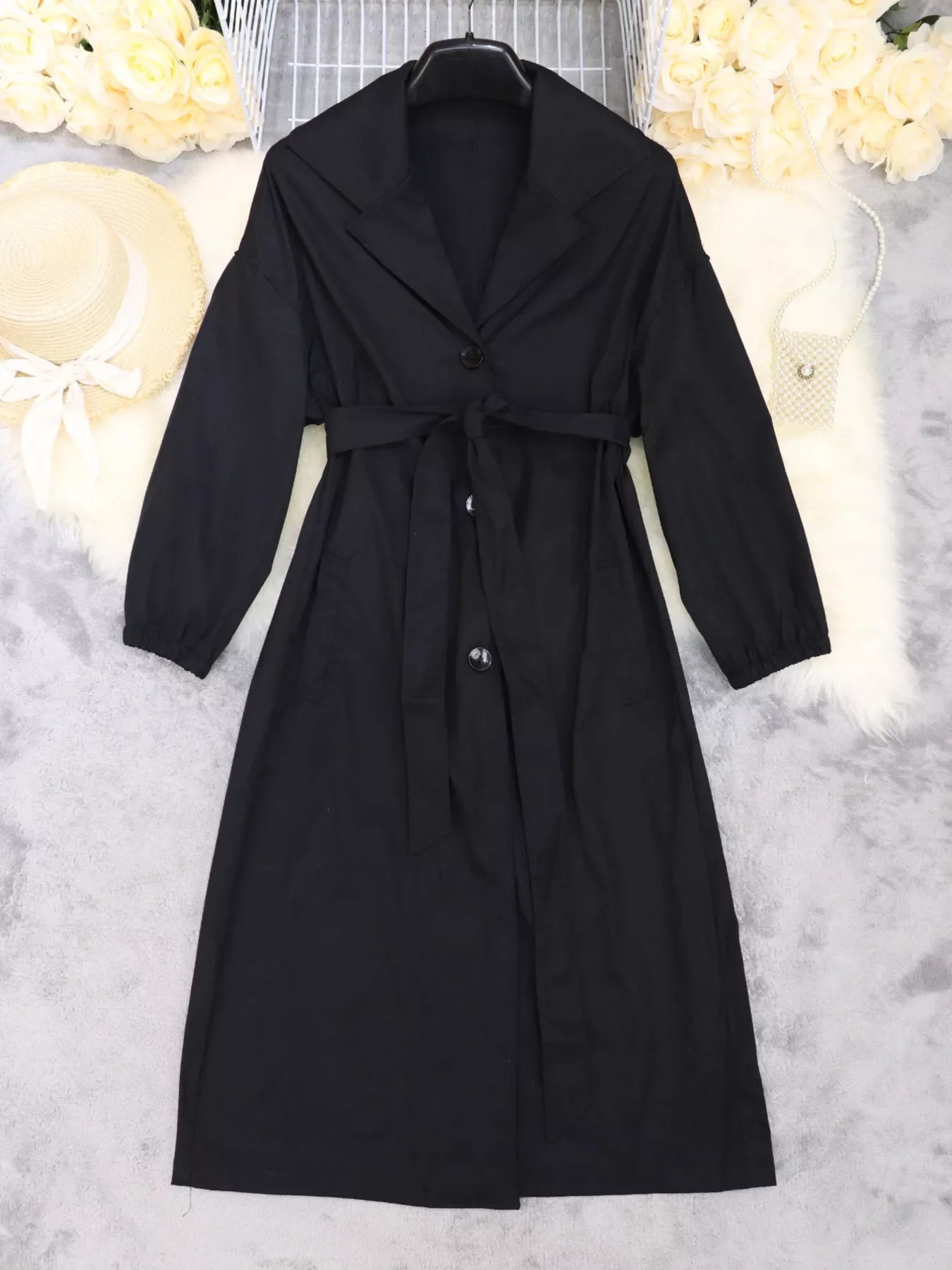 Tie Waist Midi Shirt Dress