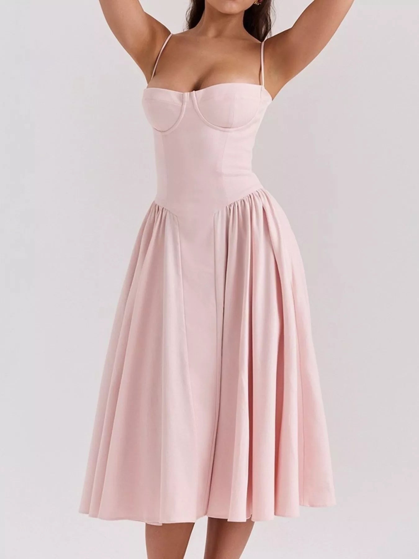 Sweetheart Neck Midi Cami Dress