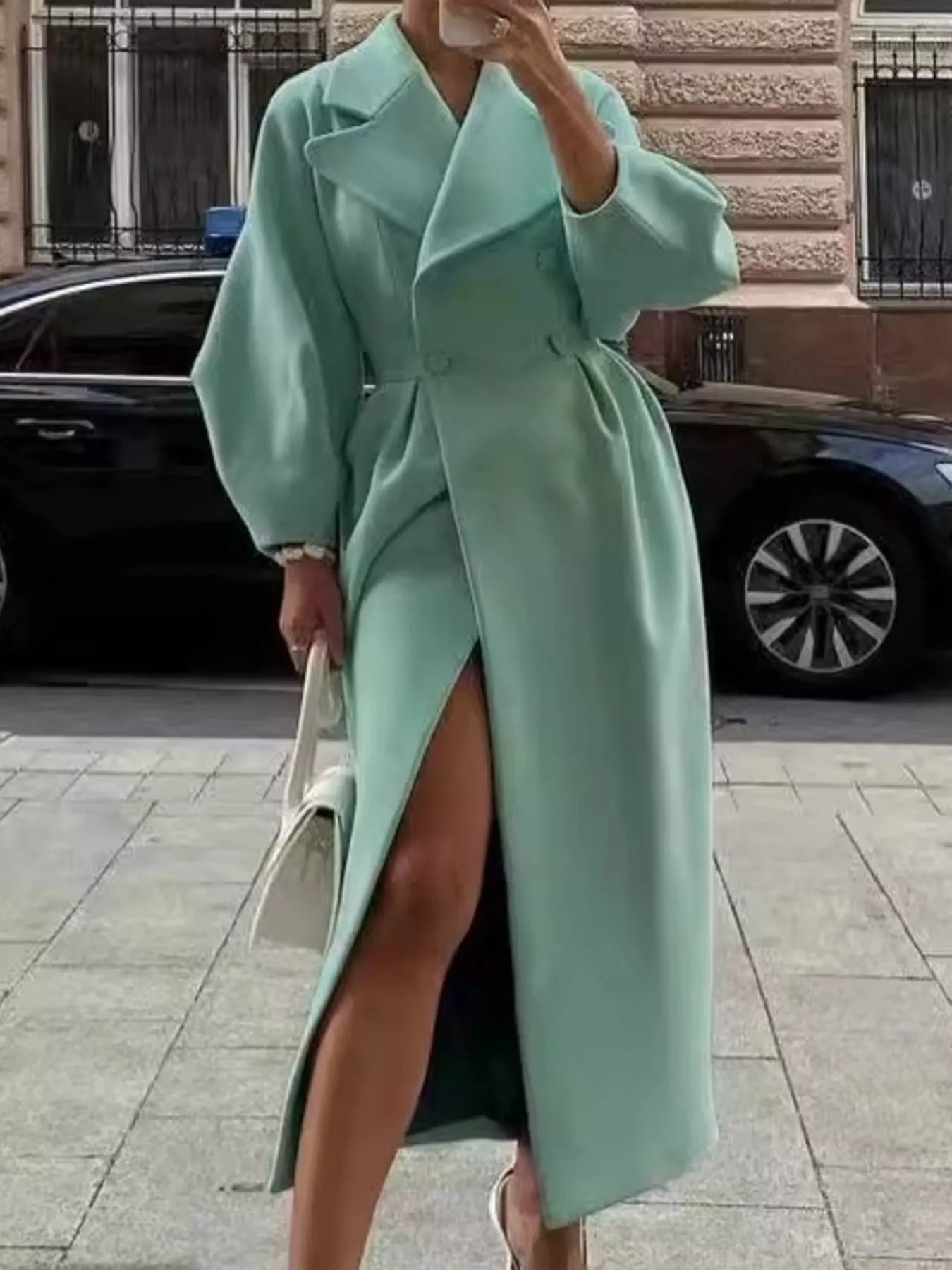 Double-Breasted Longline Coat
