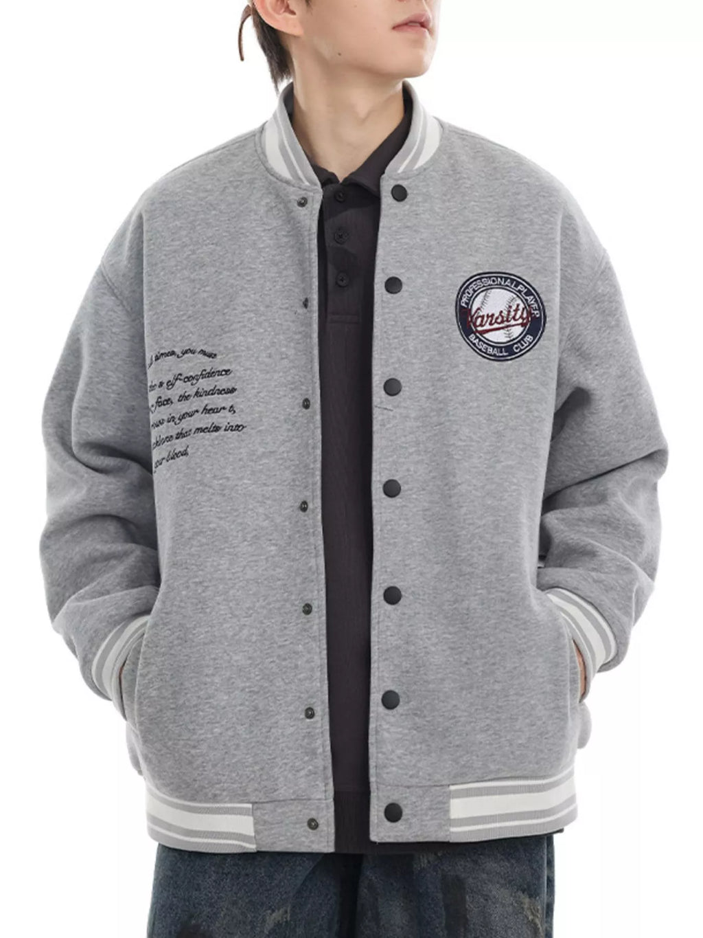 Men's Plus Size Snap Down Dropped Shoulder Jacket