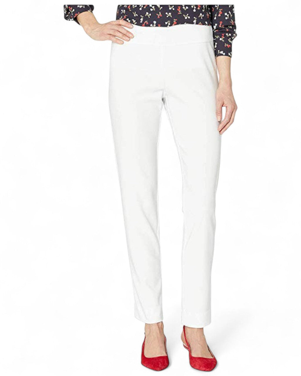 Krazy Larry P21 Microfiber Straight Leg Pant - White