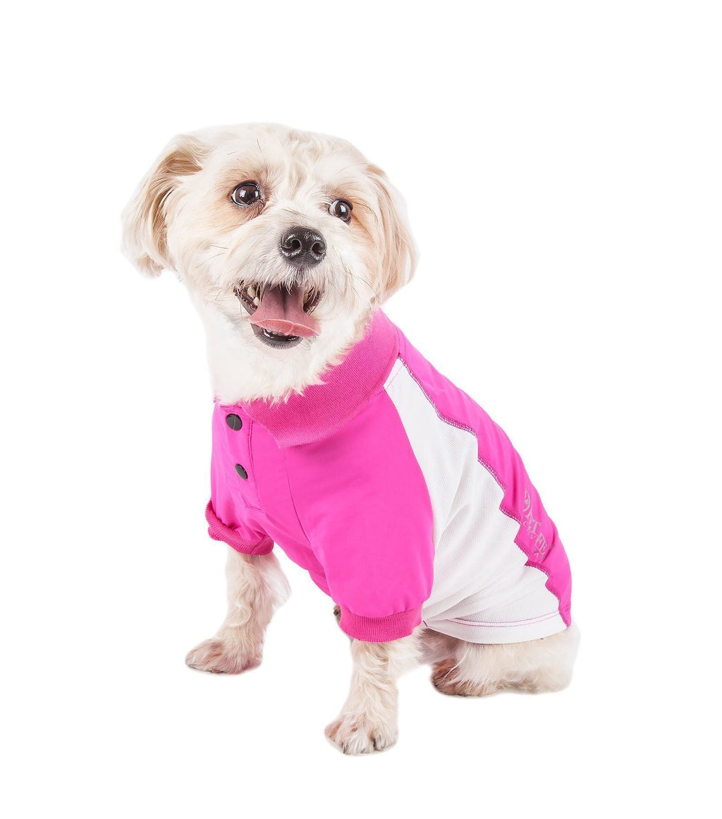 Pet Life ® Active 'Barko Pawlo' Relax-Stretch Quick-Drying Performance Dog Polo T-Shirt