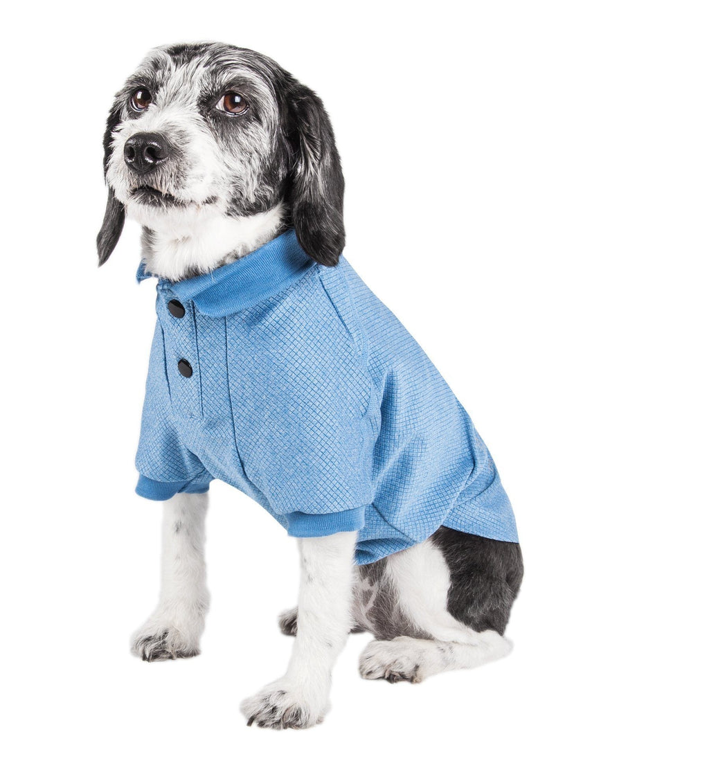 Pet Life ® Active 'Fur-Flex' Stretch and Quick-Dry Anti-Odor Fitness Yoga Dog Polo T-Shirt