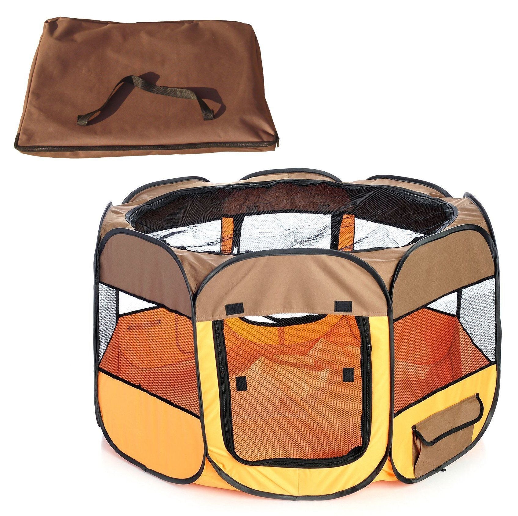 Pet Life ® 'All-Terrain' Lightweight Easy Folding Wire-Framed Collapsible Travel Pet Dog Playpen crate