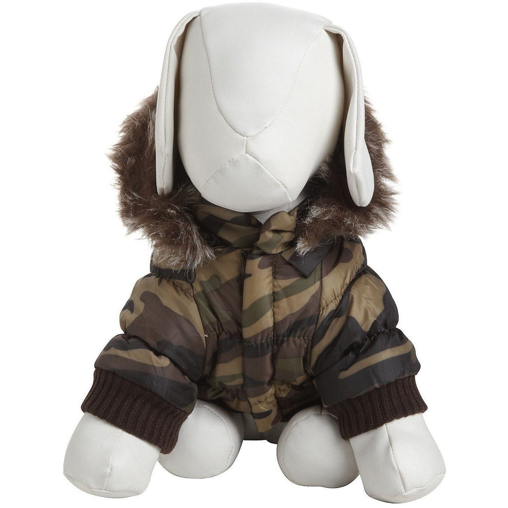 Pet Life ® Classic Metallic Fashion 3M Insulated Dog Coat Parka  w/ Removable Hood