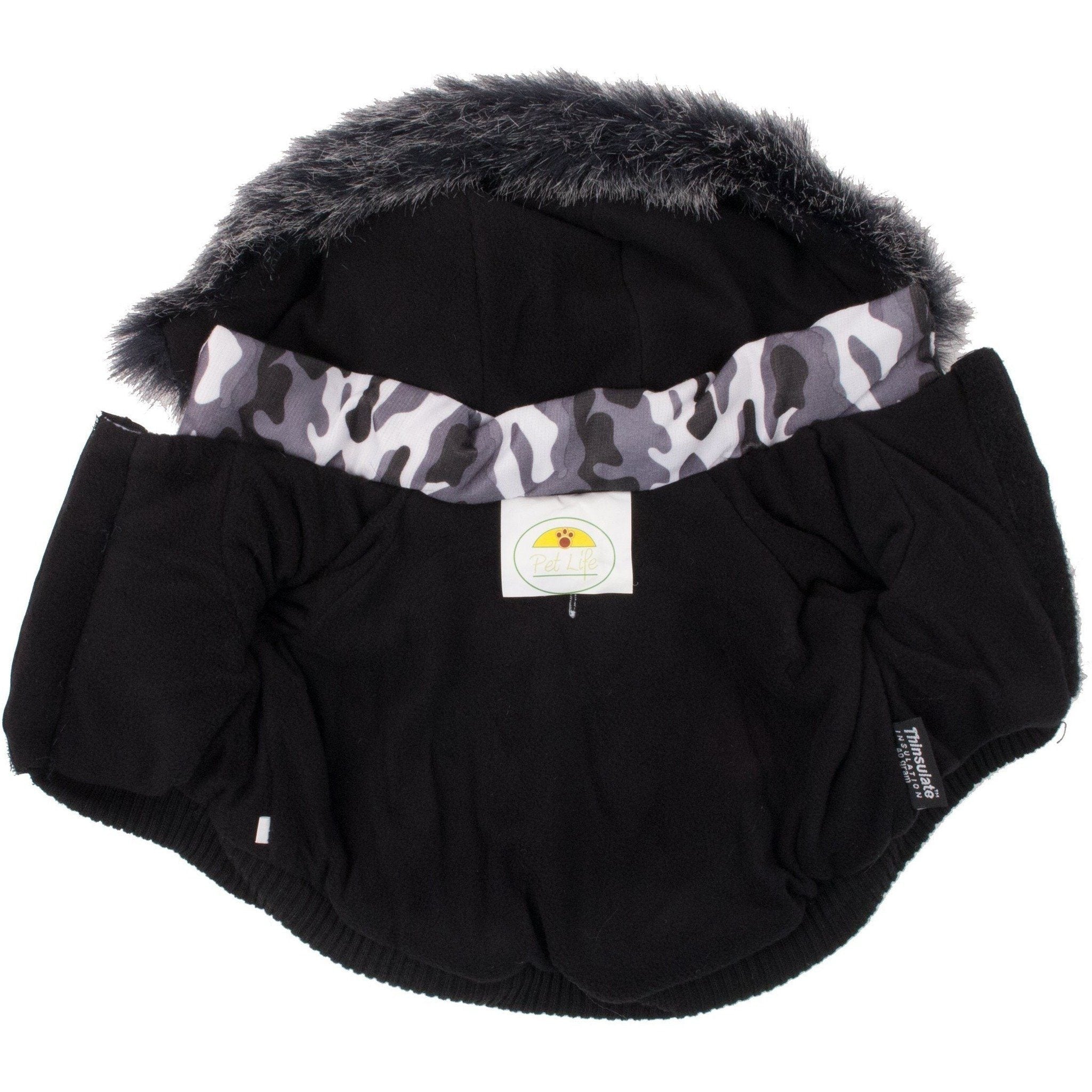 Pet Life ® Classic Metallic Fashion 3M Insulated Dog Coat Parka  w/ Removable Hood