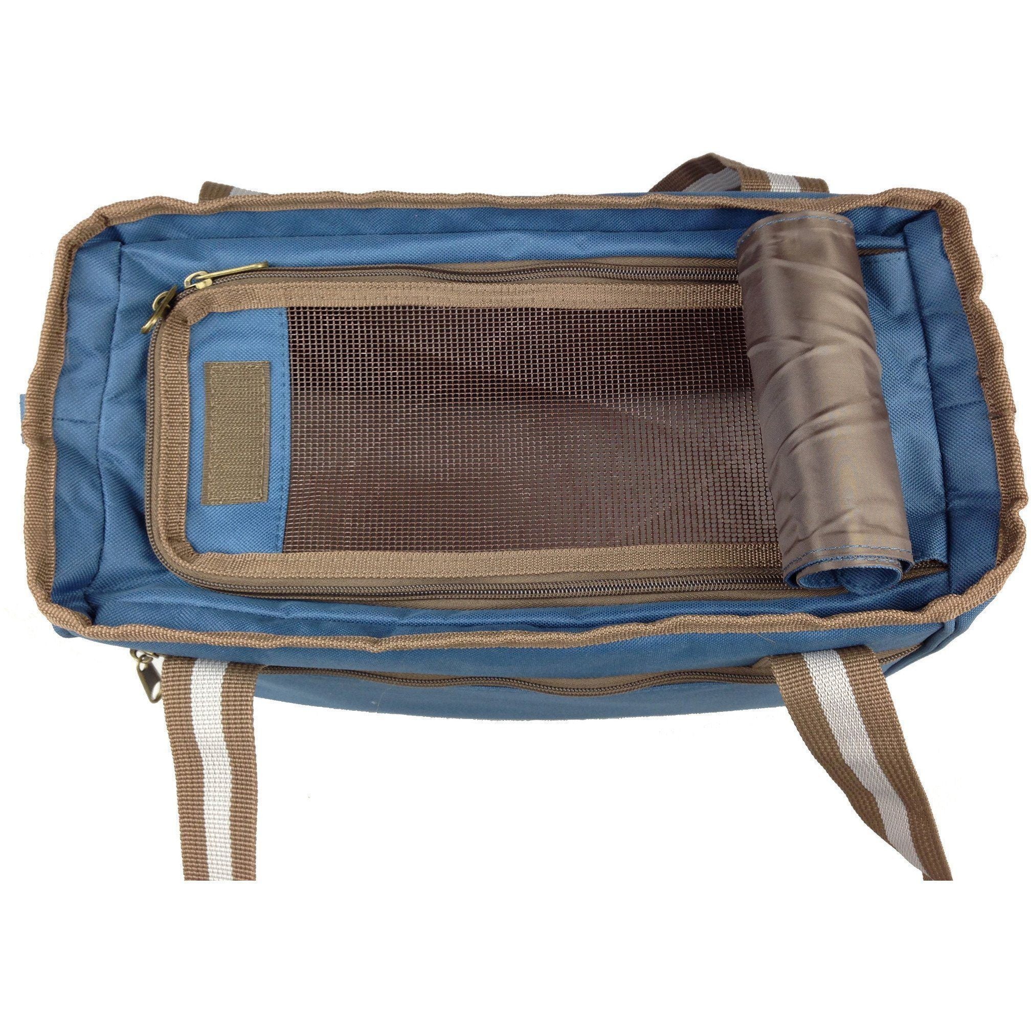 Pet Life ® Dual Snap Pocketed Fashion Designer Canvas Travel Pet Dog Carrier