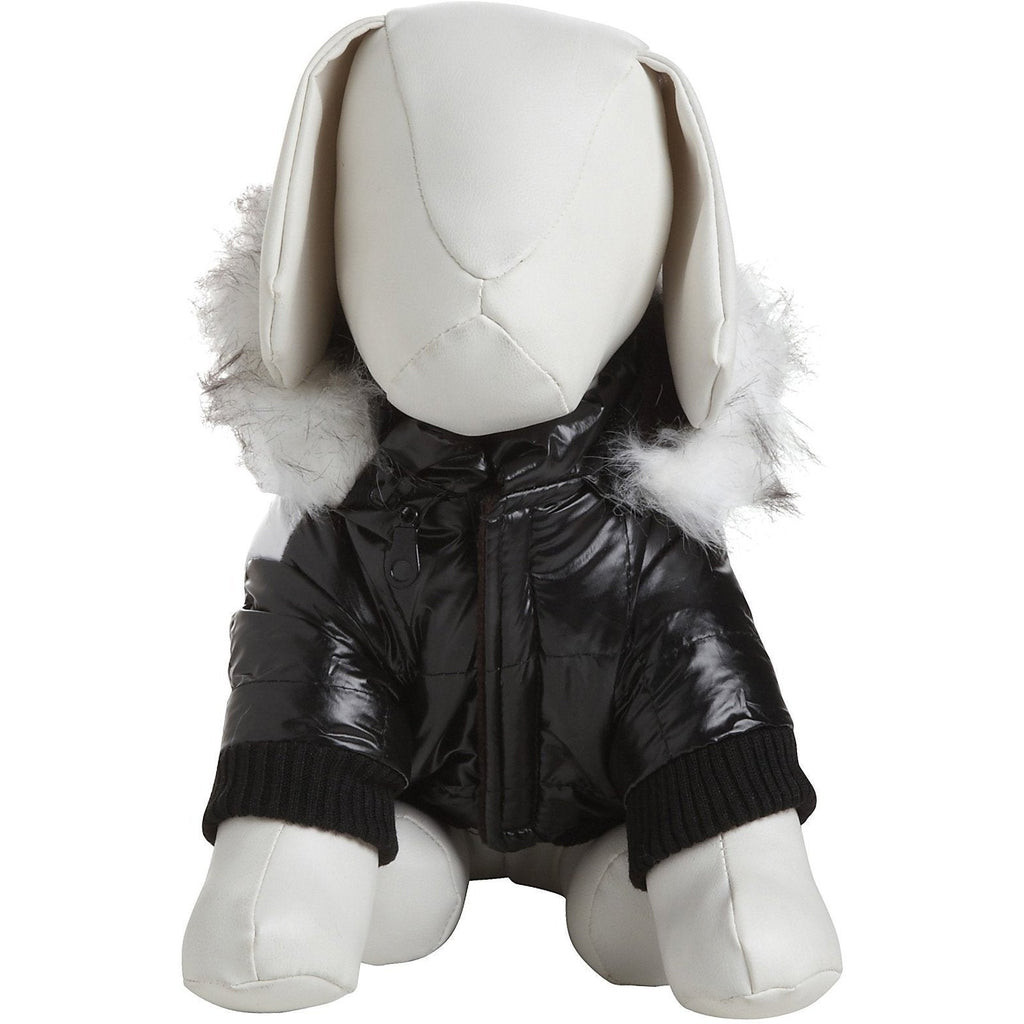 Pet Life ® Fashion Striped 3M Insulated Ultra-Plush Pet Dog Parka Coat w/ Removable Hood