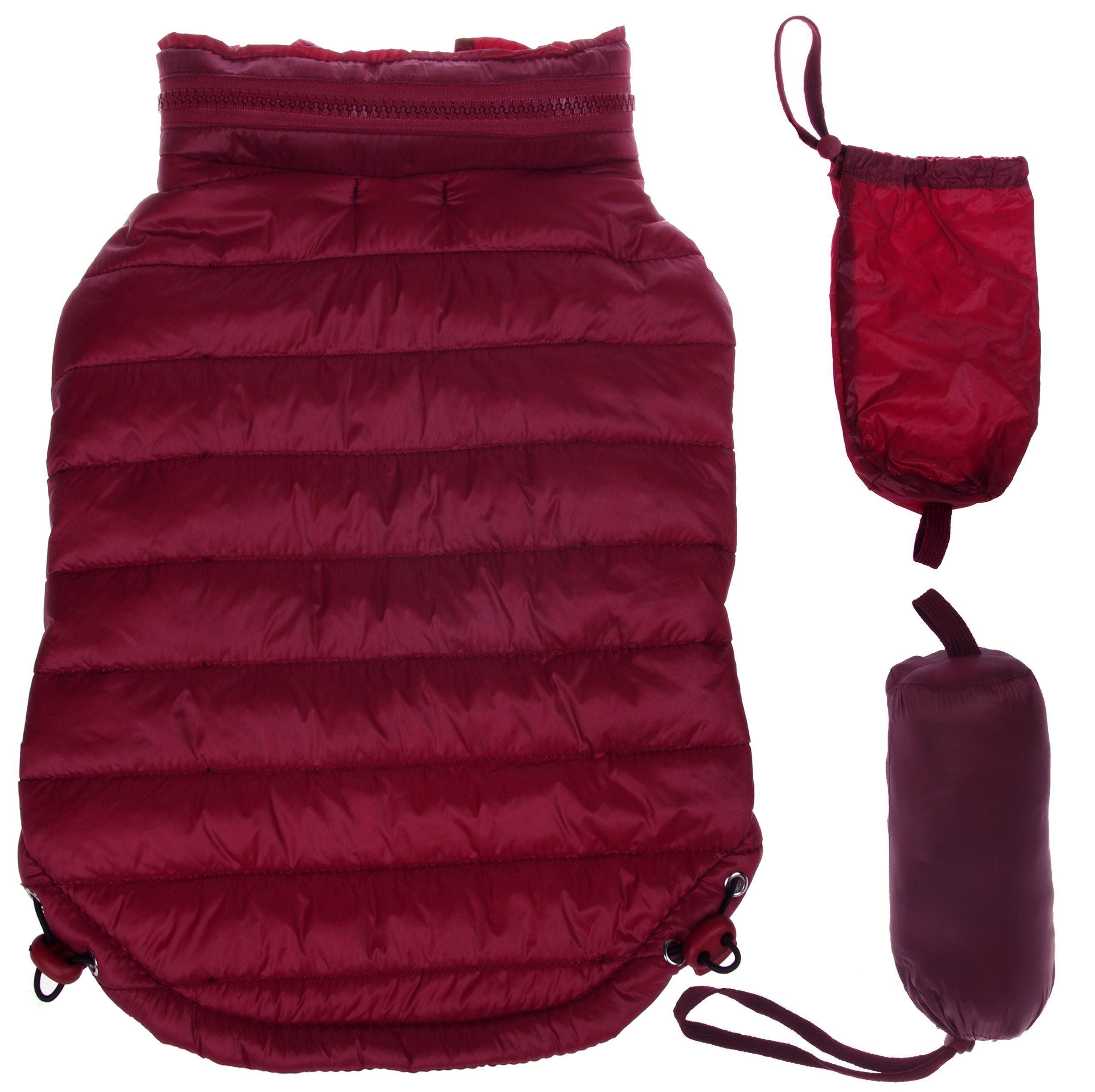 Pet Life ® Lightweight Adjustable and Collapsible 'Sporty Avalanche' Dog Coat w/ Pop-out Zippered Hood