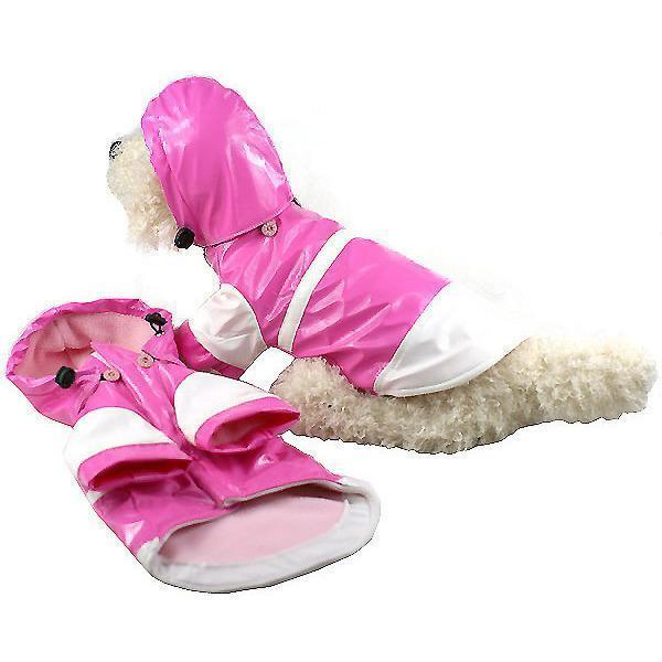 Pet Life ® 'Two-Tone' Waterproof Adjustable Dog Raincoat Jacket w/ Removable Hood