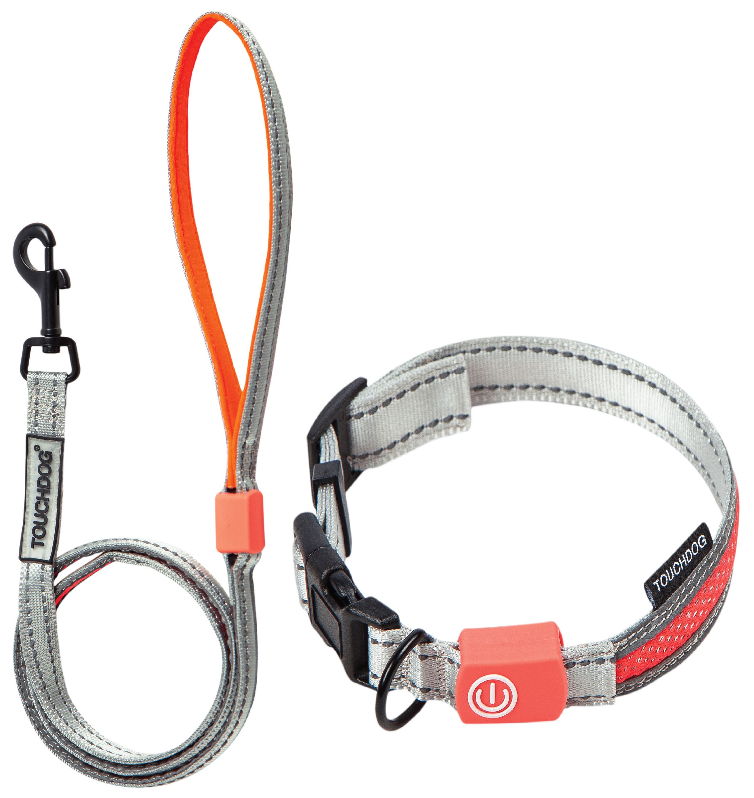 Touchdog ®'Lumiglow' 2-in-1 USB Charging LED Lighting Water-Resistant Dog Leash and Collar